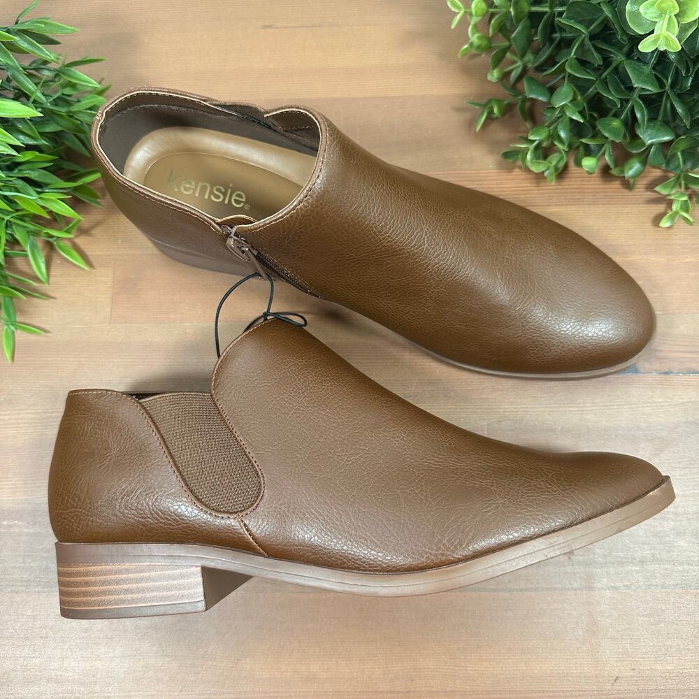 NWOT Kensie Women's Sammy Brown Ankle Boots Bootie Size 10